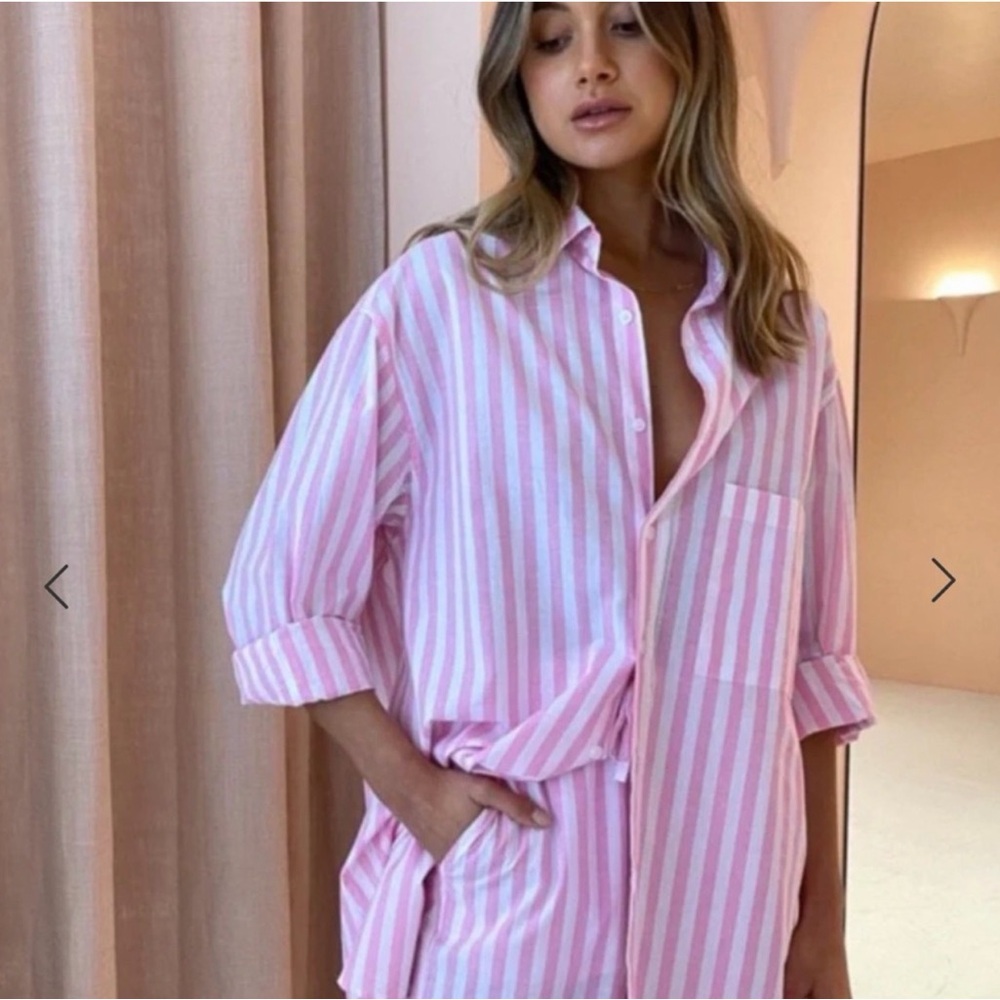 Blanca Pink and White Striped Shirt